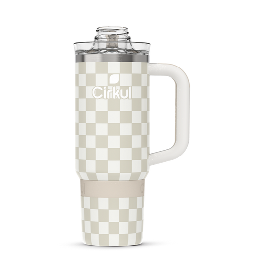 Limited Edition: 30oz. Taupe Tartan Travel StrawSip™ Tumbler erqqz